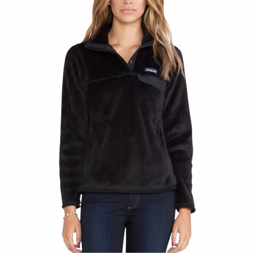 Patagonia Re-Tool Snap T Black Polartec Fleece Pullover Women’s size Small